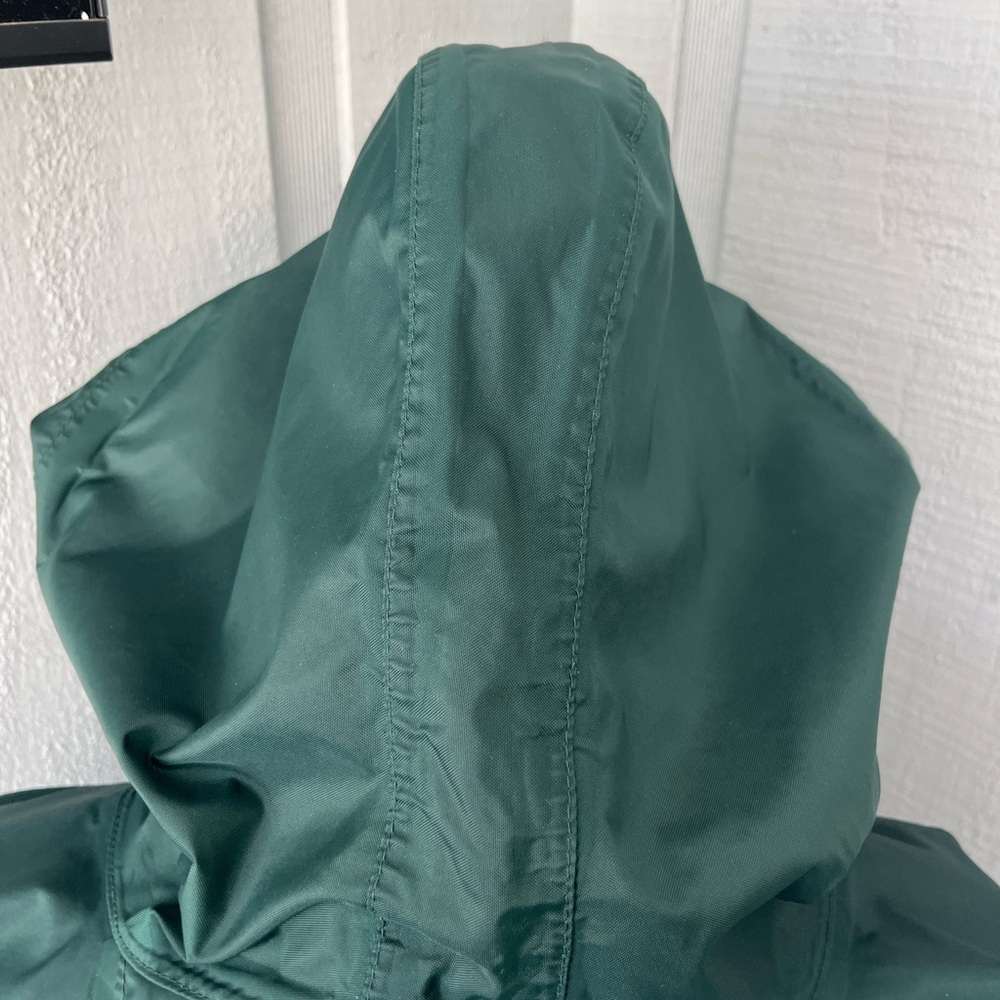 L.L.Bean Outdoors Men’s Large Green Hooded Rain Jacket Lightweight Shell - Picture 6 of 12